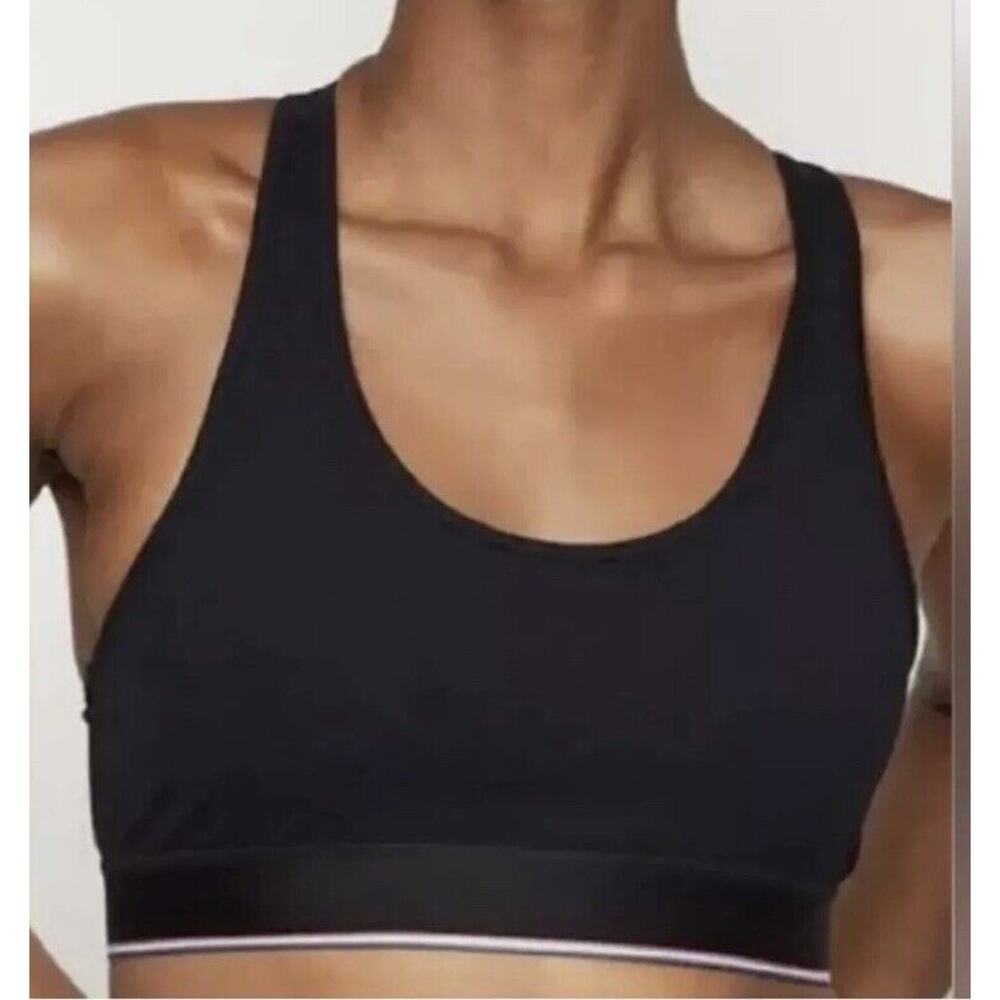 Fourlaps Circuit Sports Bra‎ Womens Small Black Training Mesh Athletic Fit
